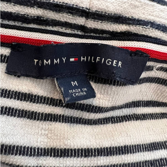 Tommy Hilfiger Cowlneck Pullover Top with Black and White Stripes Size Medium - Picture 4 of 5